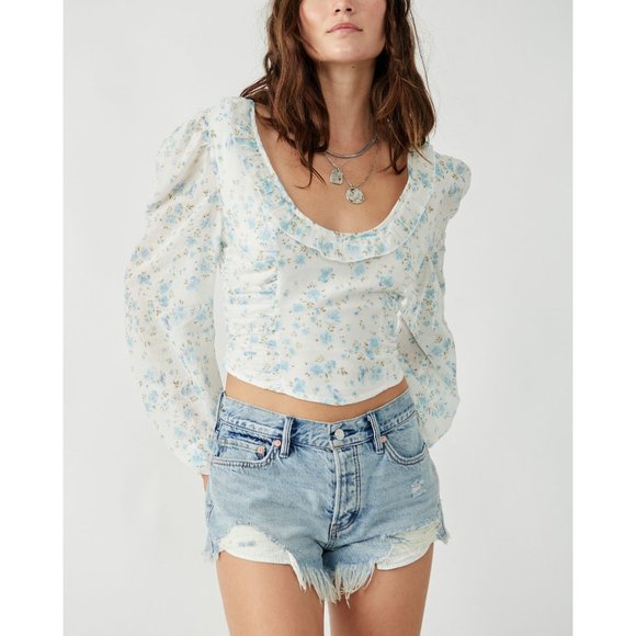 FREE PEOPLE Another Life Printed Top / White Combo - Picture 4 of 11